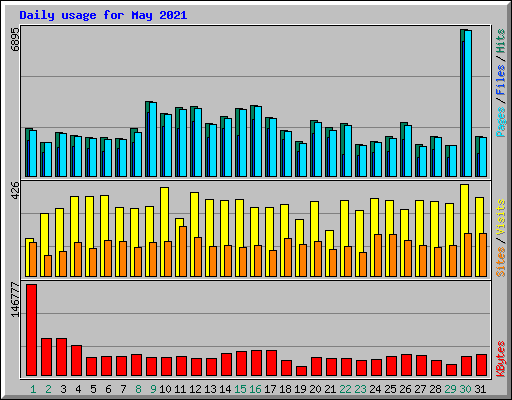 Daily usage for May 2021