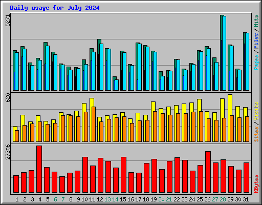 Daily usage for July 2024