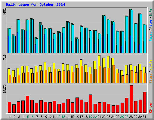 Daily usage for October 2024