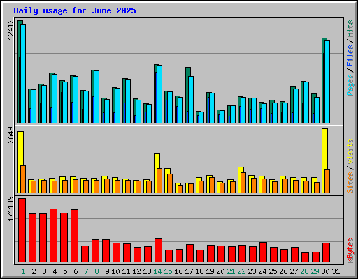 Daily usage for June 2025