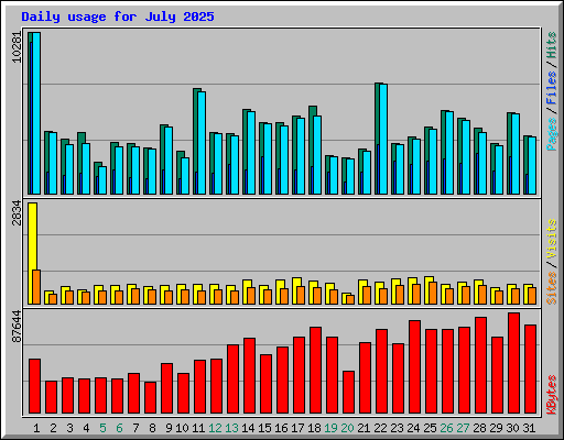 Daily usage for July 2025