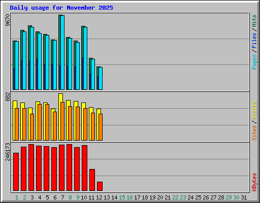 Daily usage for November 2025