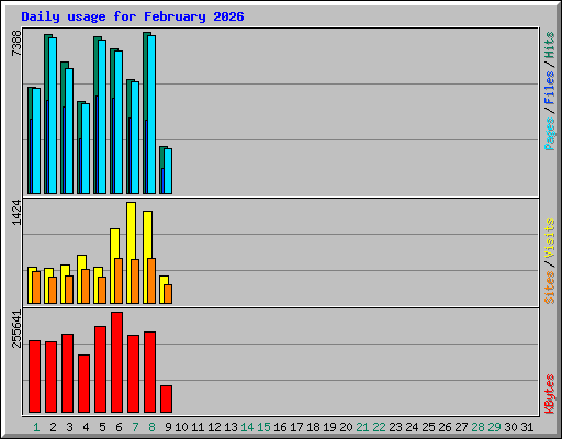 Daily usage for February 2026