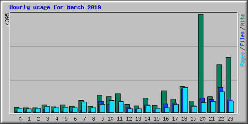 Hourly usage for March 2019
