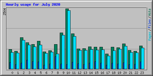 Hourly usage for July 2020