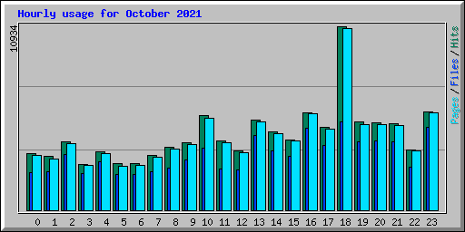 Hourly usage for October 2021